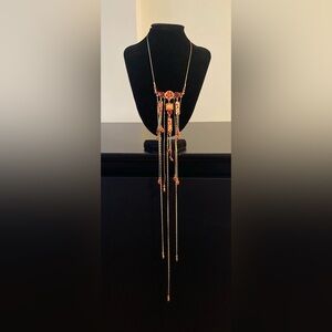 Elegant Gold and Orange Dangle necklace
